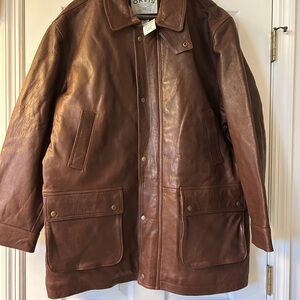 Orvis Men's Tan Leather Field Jacket